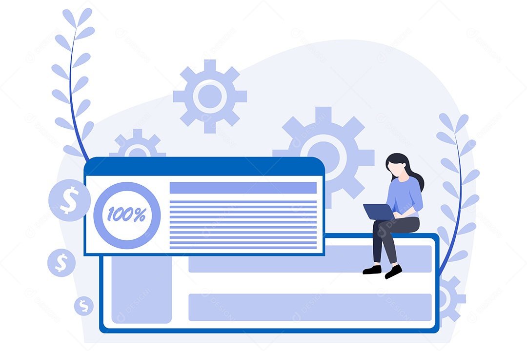 Conceito de Gestão Financeira Ilustração Vetor EPS