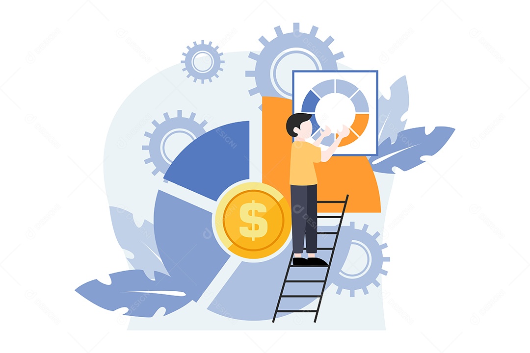 Conceito de Gestão Financeira Ilustração Vetor EPS