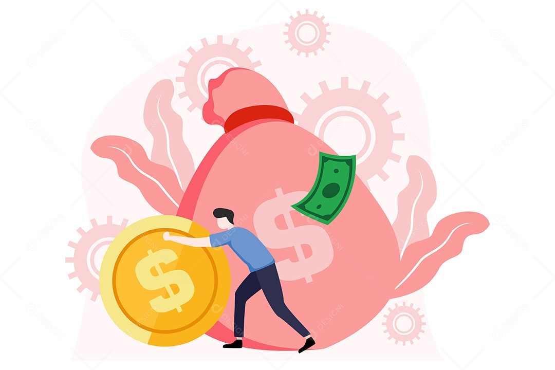 Conceito de Gestão Financeira Ilustração Vetor EPS