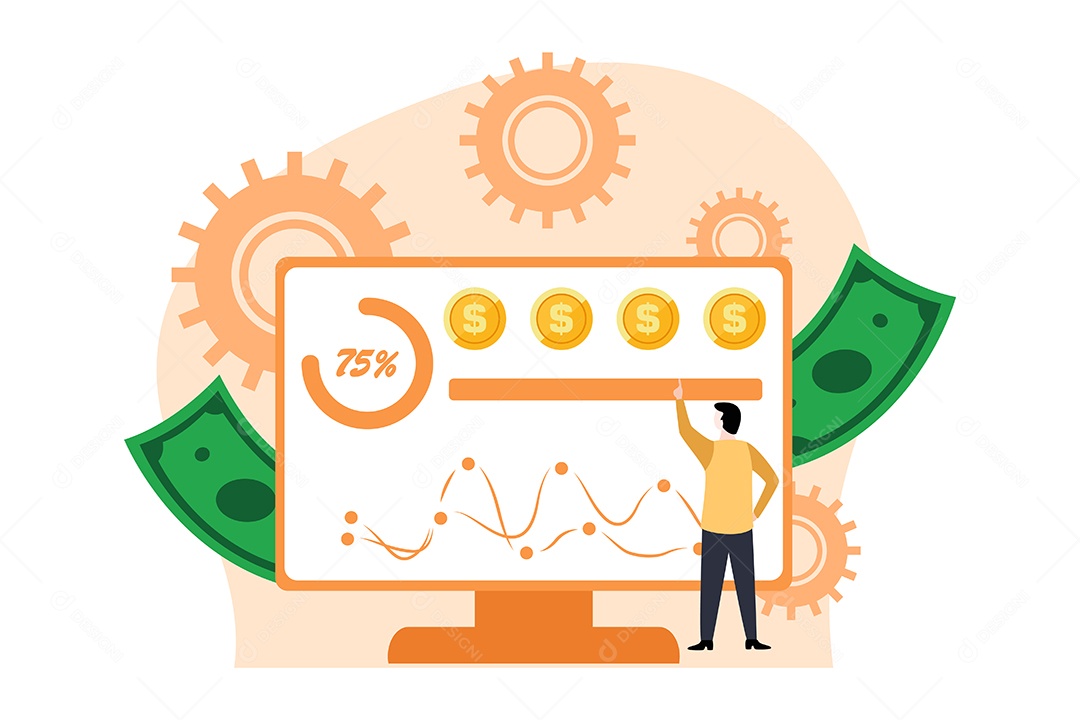 Conceito de Gestão Financeira Ilustração Vetor EPS