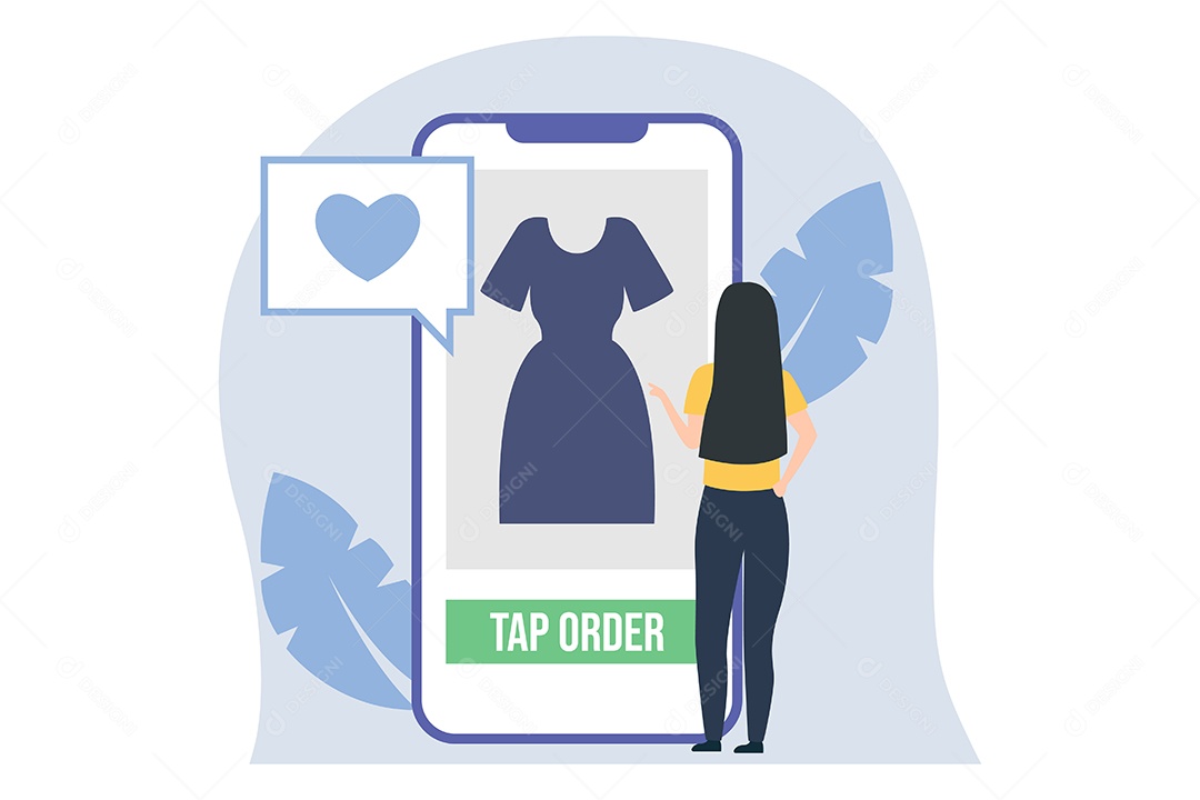 Conceito de Comércio Eletrônico Ilustração Vetor EPS