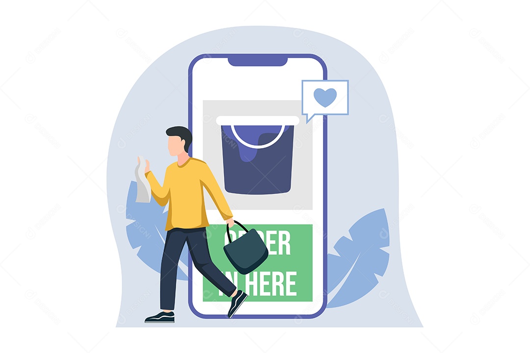 Conceito de Comércio Eletrônico Ilustração Vetor EPS