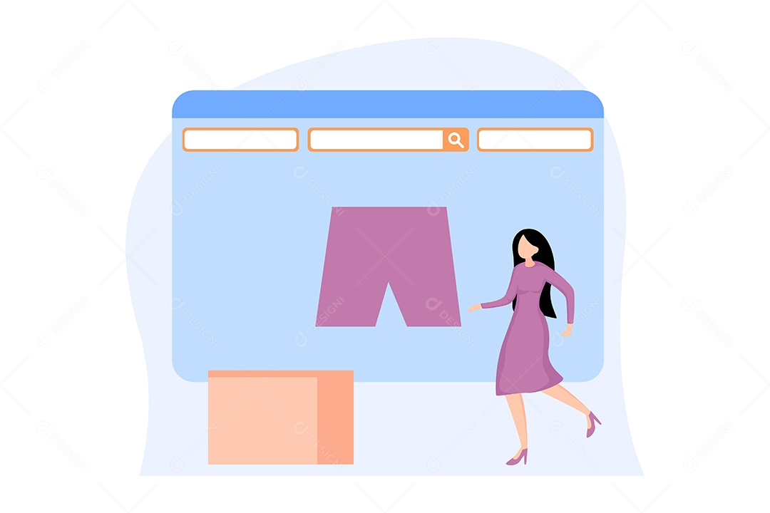 Conceito de Comércio Eletrônico Ilustração Vetor EPS