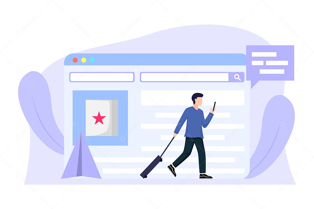 Conceito de Comércio Eletrônico Ilustração Vetor EPS