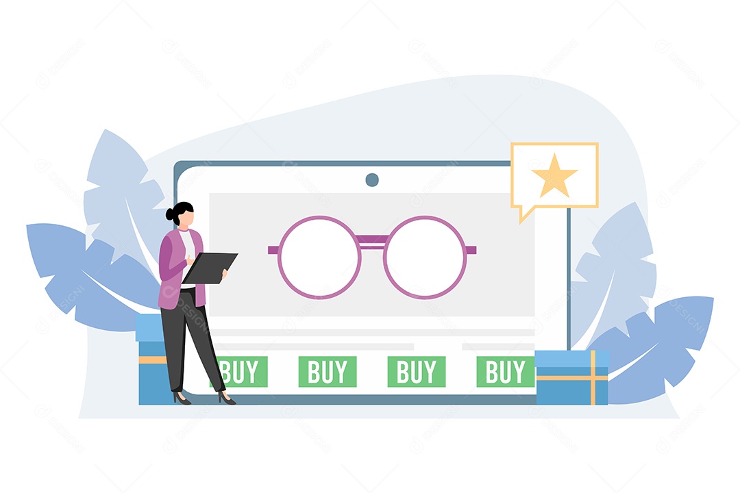 Conceito de Comércio Eletrônico Ilustração Vetor EPS