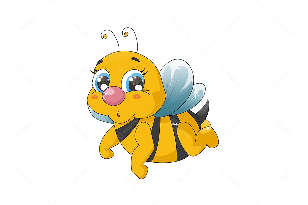 Abelhinha Animal Ilustração Vetor EPS + AI