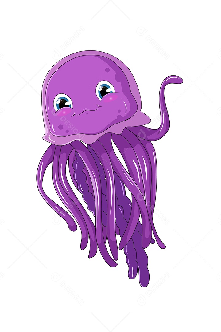 Água Viva Animal Ilustração Vetor EPS + AI