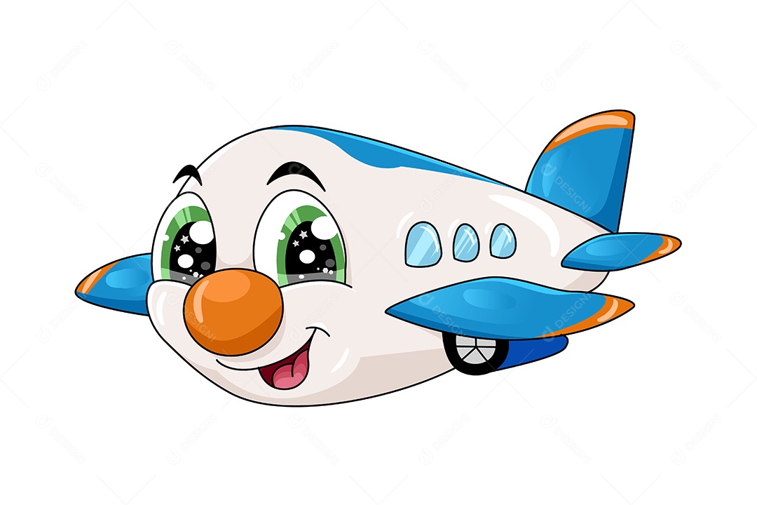 Avião Personagem Ilustração Vetor EPS + AI
