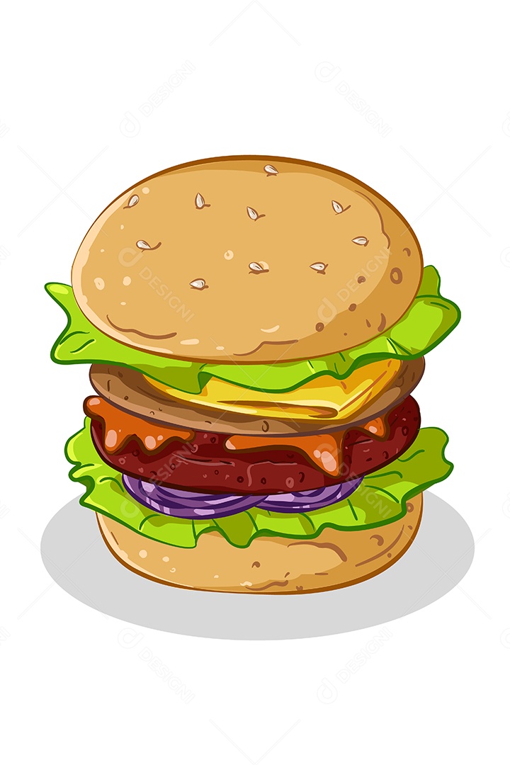 Hamburguer Ilustração Vetor EPS + AI