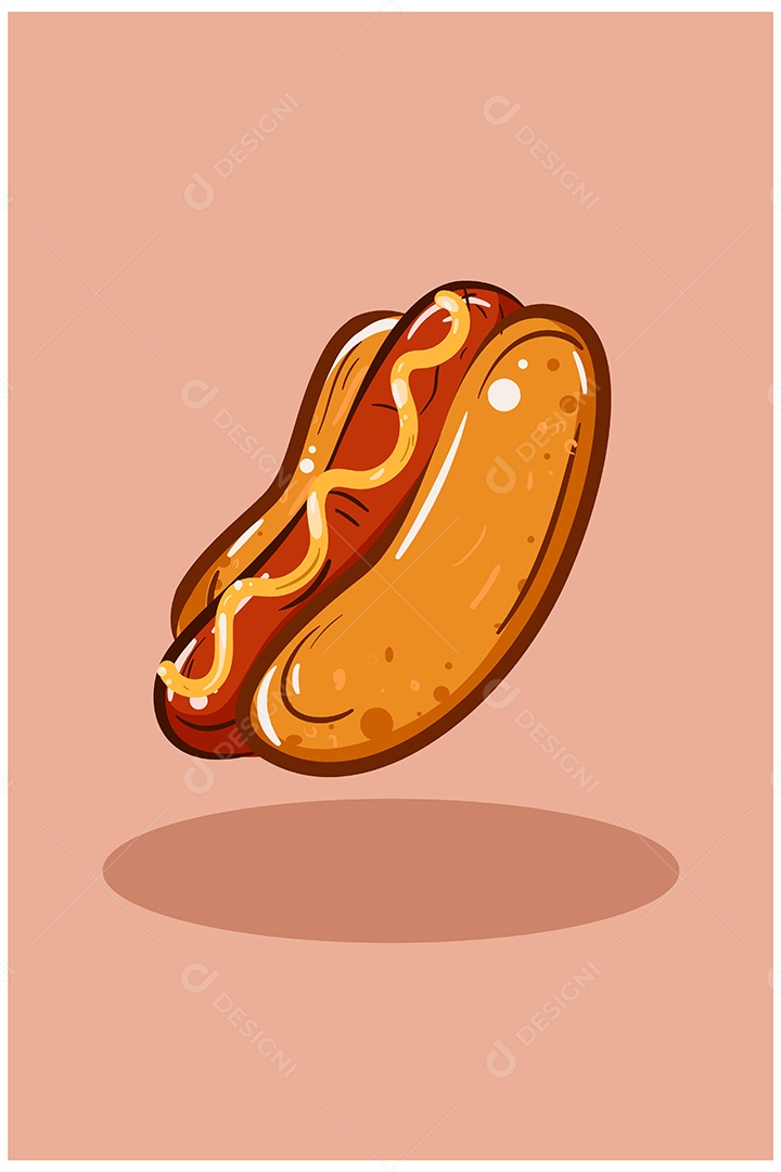 Cachorro Quente Ilustração Vetor EPS + AI