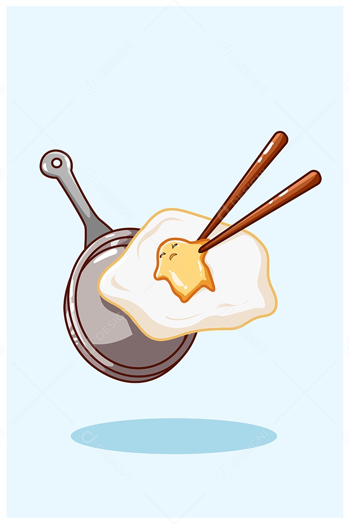 Ovo Frito Ilustração Vetor EPS + AI