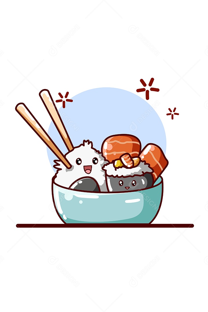 Comida Japonesa Ilustração Vetor EPS + AI