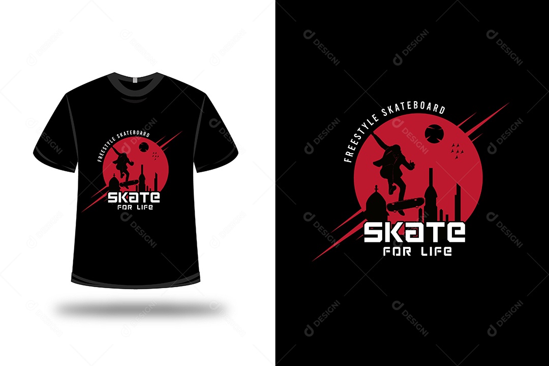 Camiseta Skate Estilo Livre Vetor EPS