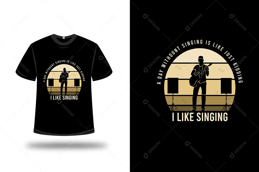 Camiseta  Gosto de Cantar  Vetor EPS