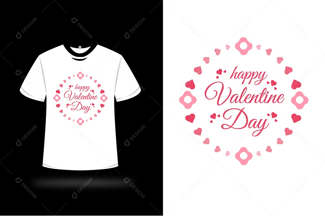 Camiseta Feliz dia dos Namorados Vetor EPS