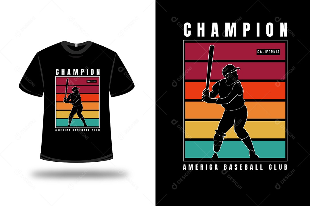 Camiseta Clube de Beisebol da América Vetor EPS