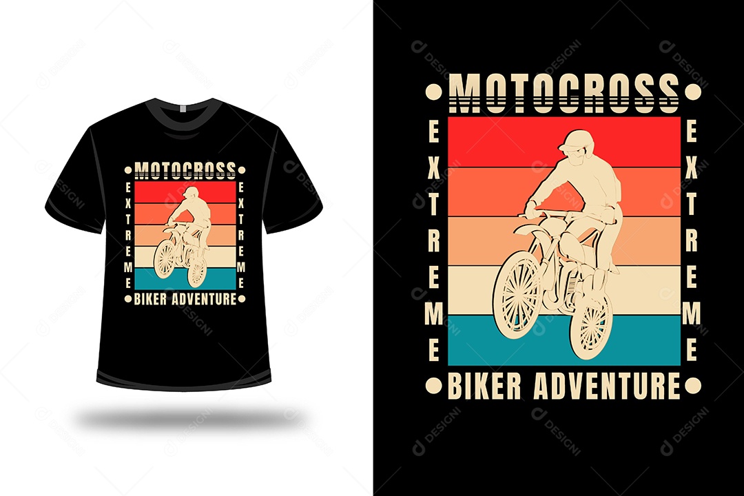 Camiseta Aventura de Motociclista Vetor EPS