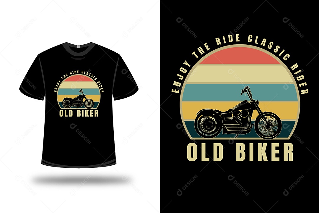 Camiseta Velho Motociclista Vetor EPS