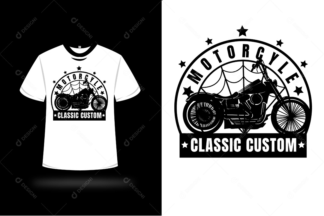 Camiseta Motocicleta Vetor EPS