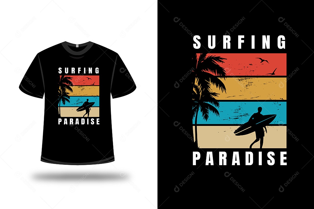 Camiseta Paraíso do Surf Vetor EPS