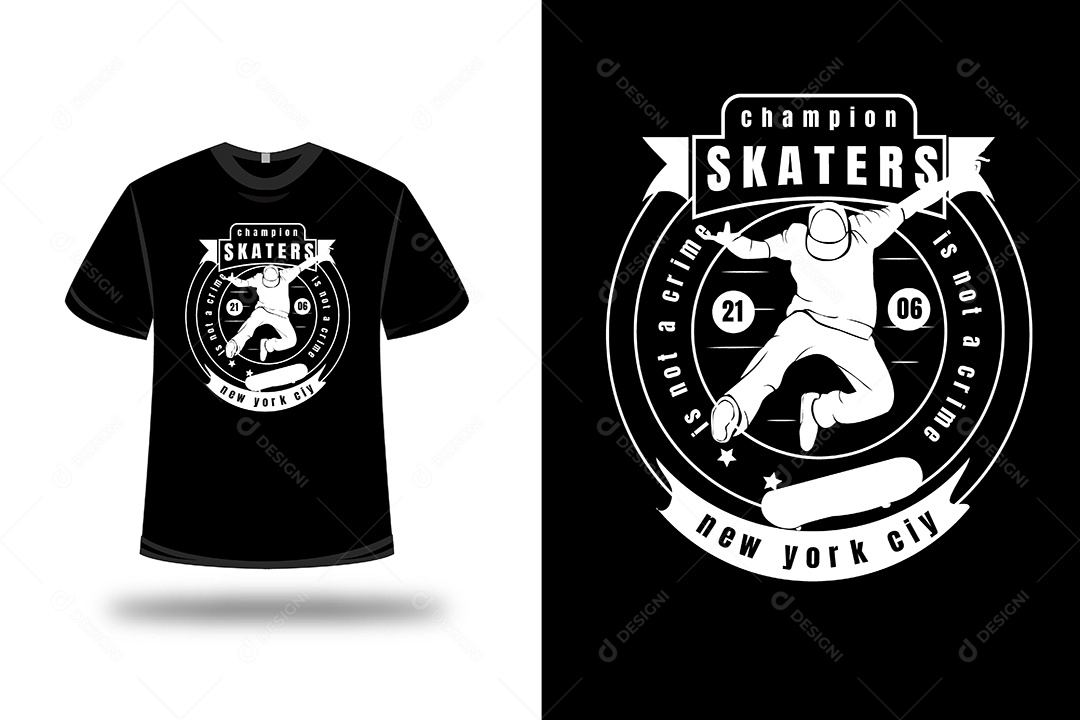 Camiseta Patinadores Campeões Vetor EPS