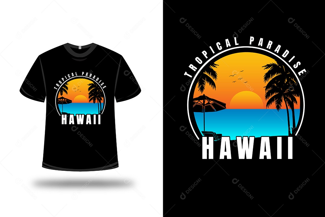 Camiseta Paraíso Tropical Vetor EPS