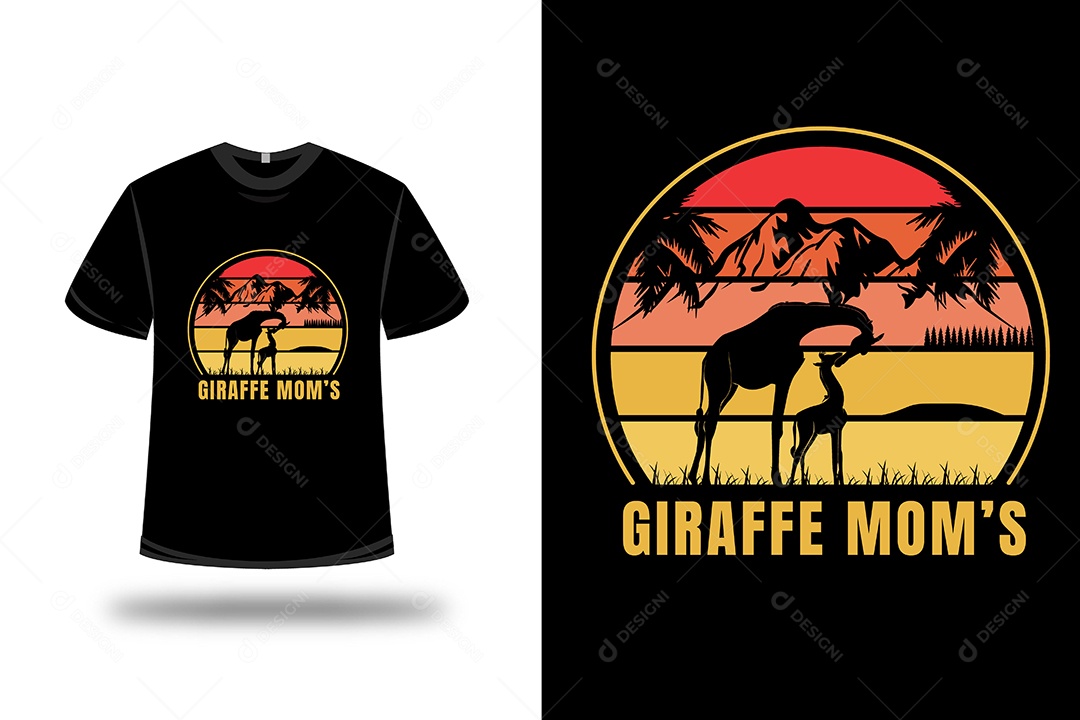 Camiseta Mãe Girafa Vetor EPS