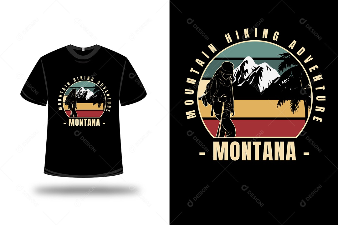 Camiseta Caminhadas na Montanha Vetor EPS