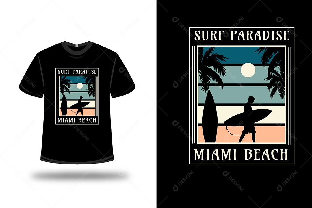 Camiseta Paraíso do Surfe Vetor EPS