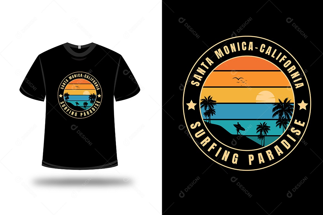 Camiseta Paraíso do Surf  Vetor EPS