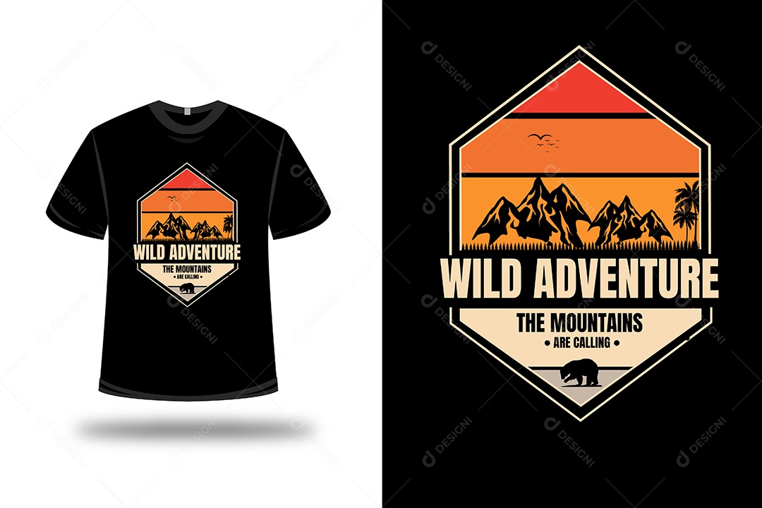 Camiseta Aventura Selvagem  Vetor EPS