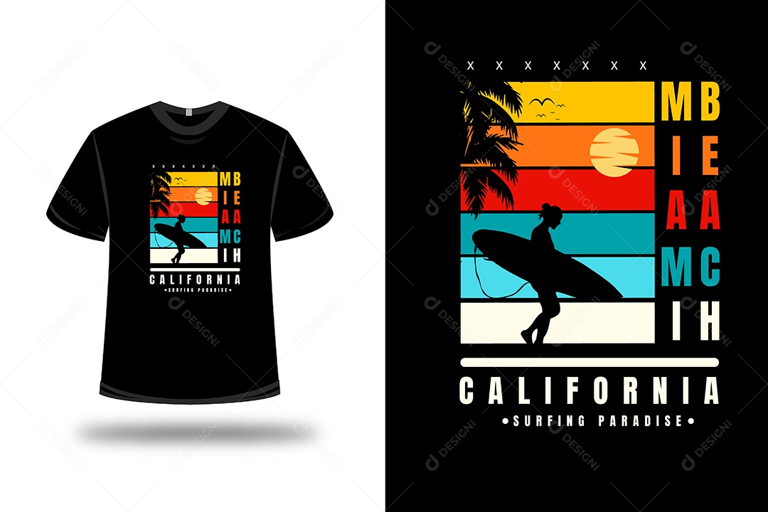 Camiseta Paraíso do Surf  Vetor EPS