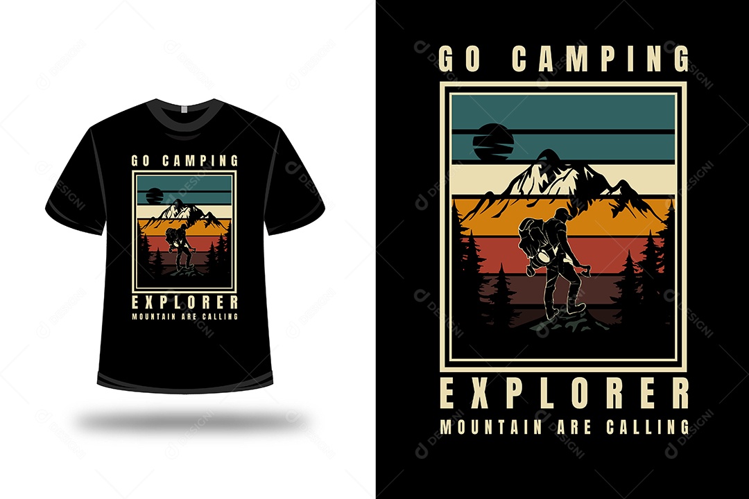 Camiseta Vai Acampar Explorador Vetor EPS