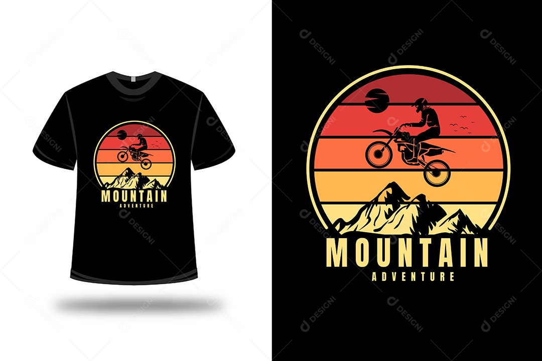 Camiseta Aventura na Montanha Vetor EPS