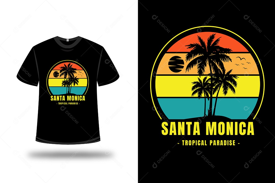 Camiseta Paraíso Tropical Vetor EPS