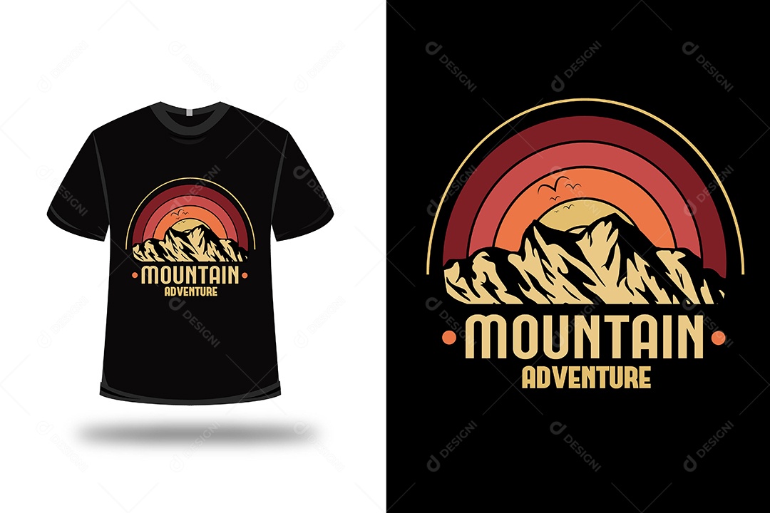 Camiseta Aventura na Montanha Vetor EPS