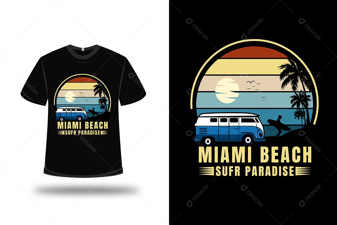 Camiseta Paraíso do Surfe Vetor EPS