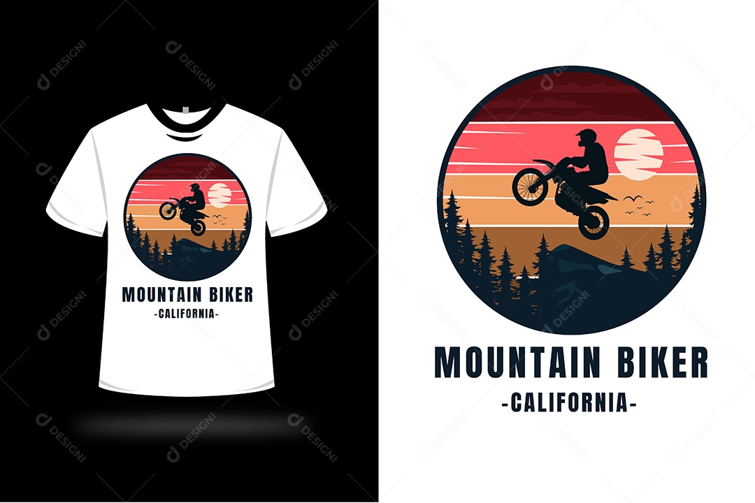 Camiseta Ciclista de Montanha Vetor EPS