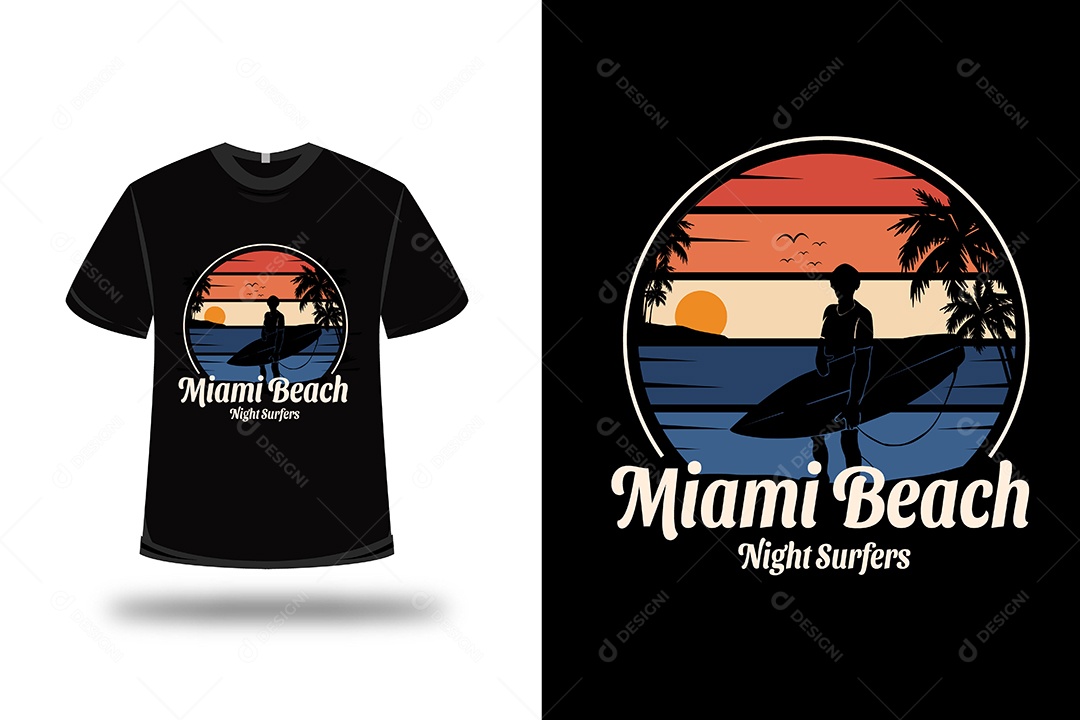 Camiseta Surfistas Noturnos  Vetor EPS