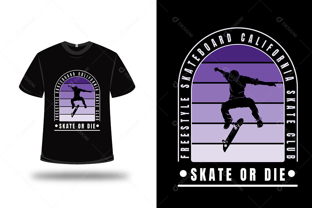 Camiseta Skate Estilo Livre  Vetor EPS