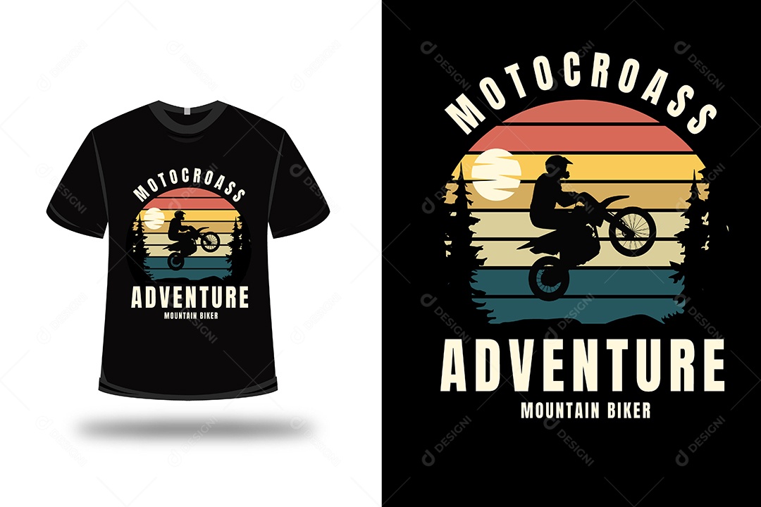 Camiseta Aventura de Motocross Vetor EPS