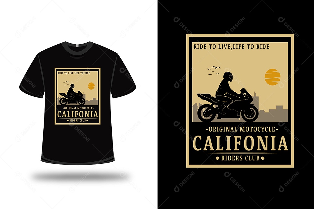 Camiseta Passeio de Moto   Vetor EPS