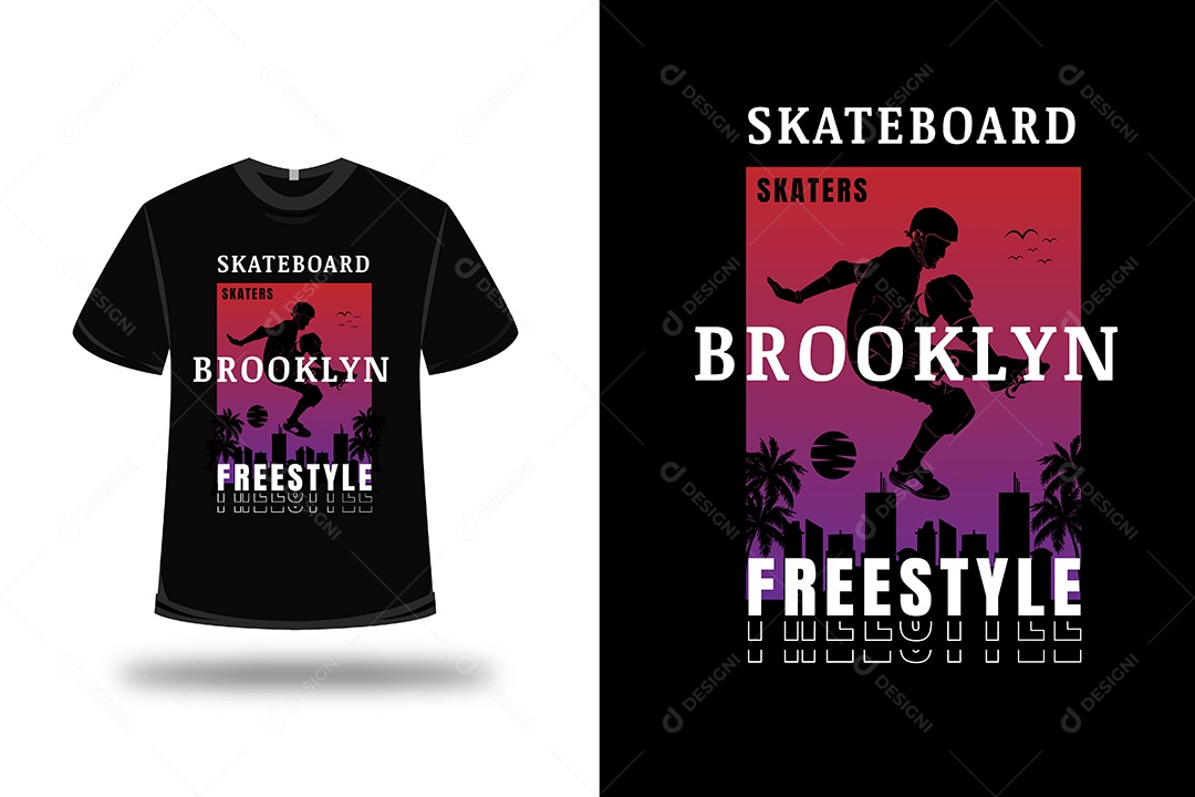 Camiseta Skate Estilo livre  Vetor EPS