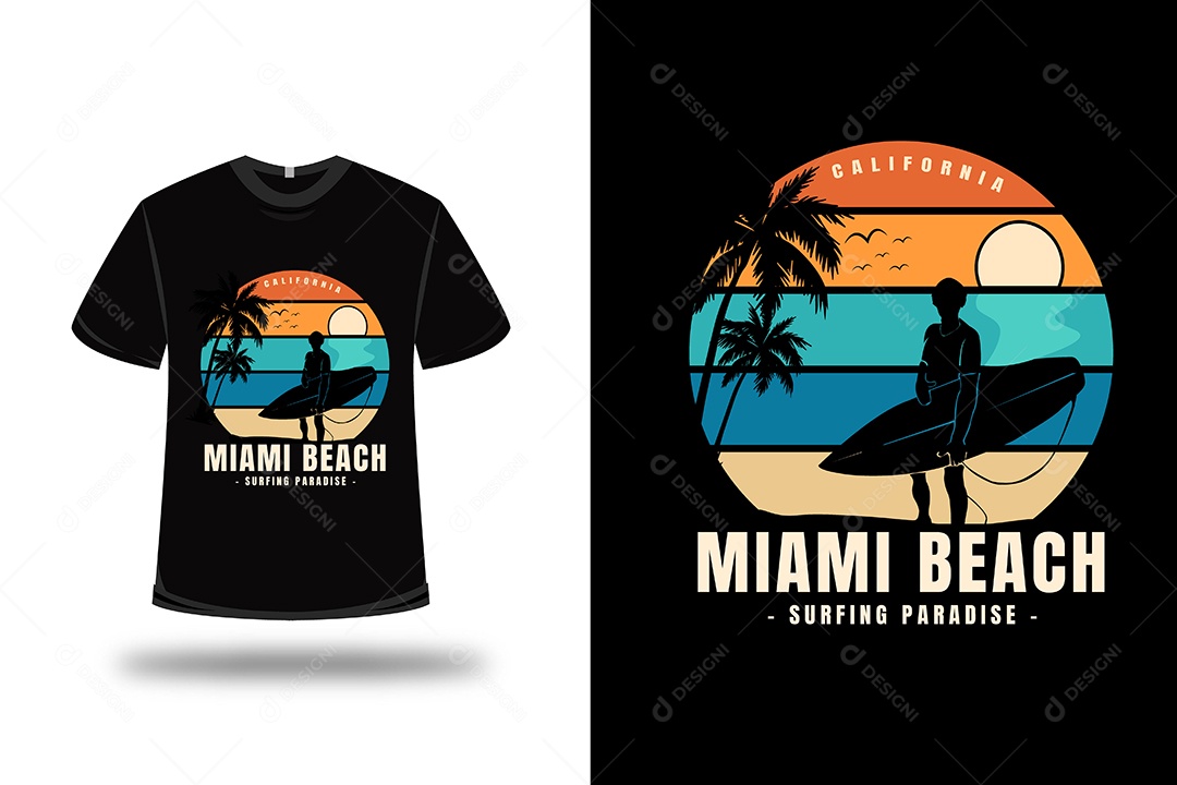 Camiseta Paraíso do Surf  Vetor EPS