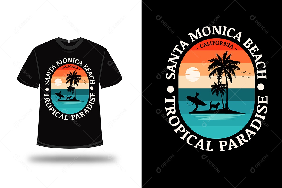 Camiseta Paraíso Tropical  Vetor EPS