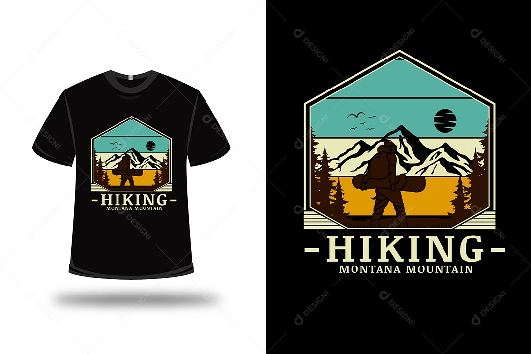Camiseta Caminhadas em Montana Vetor EPS