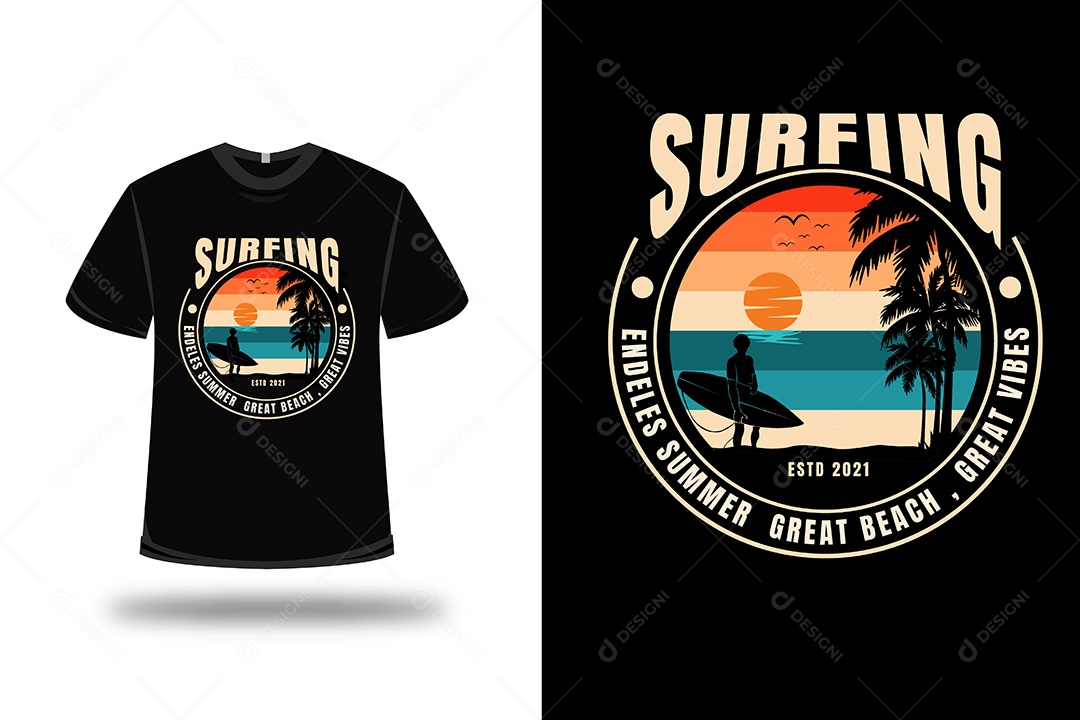 Camiseta Surfando  Vetor EPS