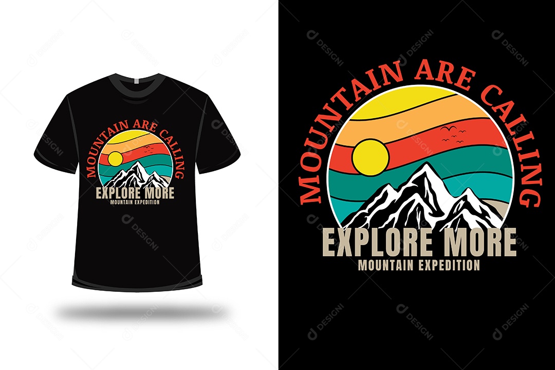 Camiseta as Montanhas Estão Chamando  Vetor EPS