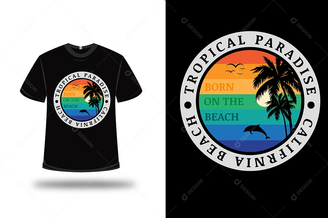Camiseta  Paraíso Tropical Vetor EPS