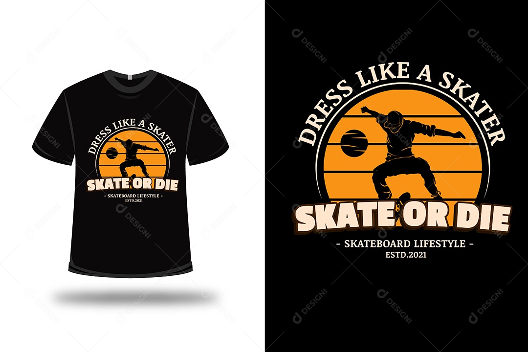 Camiseta  Estilo de Vida Skate  Vetor EPS